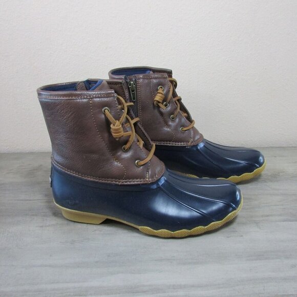 Sperry Top Sider Women's 6 Saltwater Core Duck Boot - Navy/Dark Brown - Picture 1 of 5